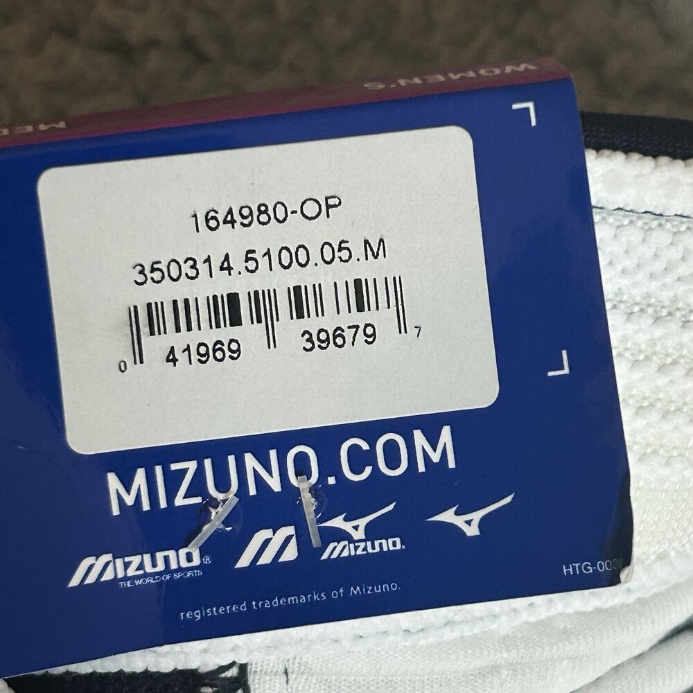 Mizuno Softball Pants Woman's Size Medium Elastic Bottom Navy Blue Athletic - Picture 3 of 15